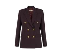 Elisabetta Franchi, ,Jackets ,Donna ,Marrone ,M Gabardine Double-Breasted Jacket