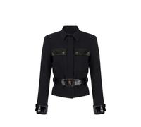 Elisabetta Franchi, ,Jackets ,Donna ,Nero ,L Giacca nera in crepe doppio con toggle