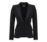 Elisabetta Franchi, ,Jackets ,Donna ,Nero ,S Blazer Smoking Leggero