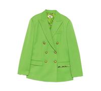 Elisabetta Franchi, ,Jackets ,Donna ,Verde ,S Giacca in Fresco Lana con Placca Gioiello