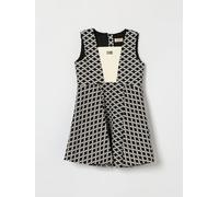 ELISABETTA FRANCHI LA MIA BAMBINA Abito smanicato da cerimonia in jersey con monogramma 5 Nero