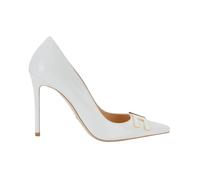 Elisabetta Franchi - Leather Pump with Logo Detail - - Shoes - Donna - Bianco - 39 EU