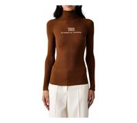 Elisabetta Franchi - Maglione Dolcevita - - Knitwear - Donna - Marrone - XL