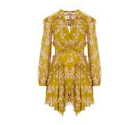 Elisabetta Franchi - Mini Abito a Fiori con Rouches - - Dresses - Donna - Giallo - L