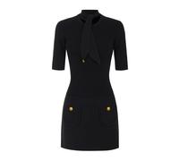 Elisabetta Franchi - Mini abito in maglia con bottoni gioiello - - Dresses - Donna - Nero - M