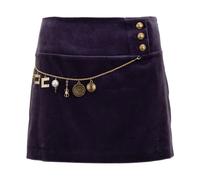 Elisabetta Franchi - Minigonna con Bottoni Dorati e Charm - - Skirts - Donna - Viola - S
