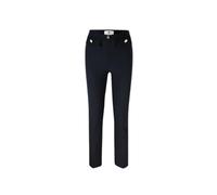 Elisabetta Franchi Pantalone Dritto in crêpe Stretch con Rivetto Logo Nero