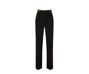 Elisabetta Franchi - Pantaloni in crêpe con accessorio gioiello - - Trousers - Donna - Nero - L