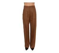 Elisabetta Franchi - Pantaloni in misto lino - - Trousers - Donna - Marrone - M