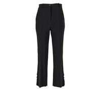 Elisabetta Franchi Pantaloni Smoking in crêpe con Bande in Raso Nero