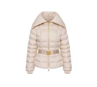 Elisabetta Franchi Piumino Corto in Nylon con Ampio Collo Bianco Lattice