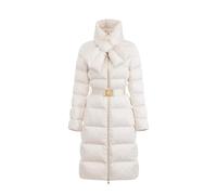 Elisabetta Franchi - Piumino in tessuto voile jacquard - - Coats - Donna - Beige - S