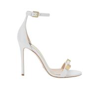 Elisabetta Franchi - Sandalo in Pelle con Dettagli Logo - - Shoes - Donna - Bianco - 37 EU