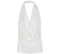 Elisabetta Franchi - Shiny Viscose Jersey Top - - Tops - Donna - Beige - L