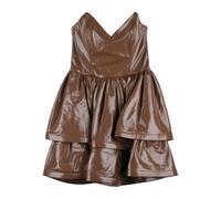 Elisabetta Franchi - Short Faux-Leather Dress - - Dresses - Donna - Marrone - M