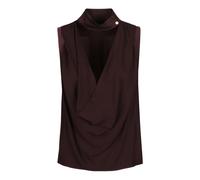 Elisabetta Franchi - Sleeveless Draped Top - - Tops - Donna - Marrone - M