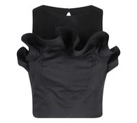 Elisabetta Franchi - Top Corto con Volant - - Tops - Donna - Nero - S