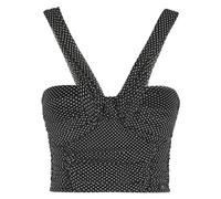 Elisabetta Franchi - Top Corto Off-Shoulder a Pois Neri - - Tops - Donna - Nero - M