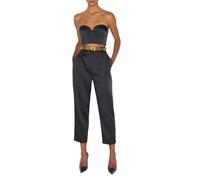 Elisabetta Franchi top crop in raso donna nero