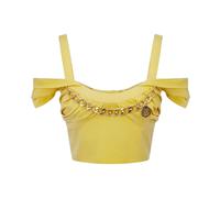Elisabetta Franchi - Top in Cotone Stretch con Collana - - Tops - Donna - Giallo - S