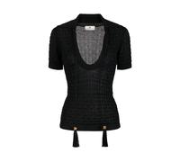 Elisabetta Franchi - Top in Maglia con Nappe - - Tops - Donna - Nero - L