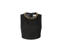 Elisabetta Franchi - Top in misto lino con catena gioiello - - Tops - Donna - Nero - M