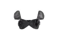 Elisabetta Franchi - Top in tulle a pois con fiore ricamato - - Blouses & Shirts - Donna - Nero - S