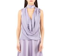Elisabetta Franchi - Top in Viscosa Georgette - - Tops - Donna - Viola - M
