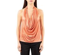 Elisabetta Franchi - Top in Viscosa Lustro - - Tops - Donna - Arancione - S