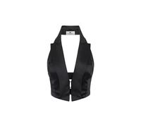 Elisabetta Franchi, ,Tops ,Donna ,Nero ,M Gilet in Raso con Bretelle