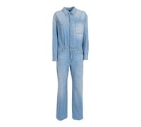 Elisabetta Franchi - Tuta in Denim con Dettaglio Scritta - - Jumpsuits & Playsuits - Donna - Blu - L
