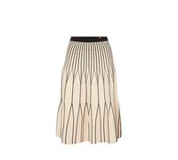 Elisabetta Franchi - Two-tone Pleated Knit Midi Skirt - - Skirts - Donna - Beige - S