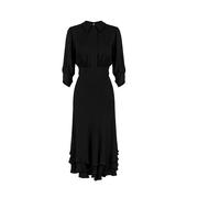 Elisabetta Franchi - Viscose Georgette Midi Dress - - Dresses - Donna - Nero - S