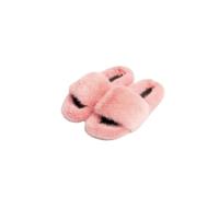 Elisabetta Panerai Ciabatte slipper in Vera Pelliccia di Visone | Art. Miami | Ciabatte con bordo in pelo di visone e pianta in gomma 100% MADE IN ITALY sezione Luxury Rosa Taglia 38
