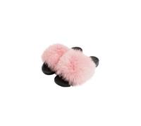 Elisabetta Panerai Ciabattine Slipper Pelose in Vera Pelliccia di Volpe Rosa Taglia 38