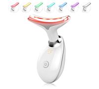 ELISHINE Massaggiatore facciale multifunzionale a base di luce, 7 colori, massaggiatore viso portatile per la cura della pelle, bianco