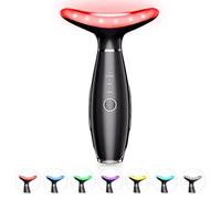 ELISHINE Massaggiatore viso a 7 colori, strumento massaggiatore facciale per la cura della pelle a casa, massaggiatore viso vibrante con termiche, macchine galvaniche, nero