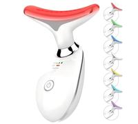 ELISHINE Massaggiatore viso e collo a 7 colori, per terapia della luce, a base di luce rossa, massaggiatore facciale per la cura della pelle, rassodante, levigante (bianco)