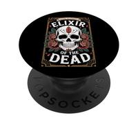 Elisir Del Teschio Morto Con Rose PopSockets PopGrip Adesivo