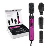 ELISON Spazzola Elettrica Lisciante Asciugacapelli, 4 in 1 Multifunzione, Spazzola Ad Aria Calda, Temperatura Regolabile e Custodia Morbida in dotazione, Colore Nero/Fucsia