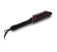 ELISON Spazzola Elettrica Lisciante, Rivestimento in Ceramica, Funzione Anti scottatura, Temperatura Regolabile e Custodia Morbida in dotazione, Colore Nero/Fucsia