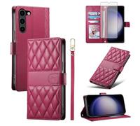ELISORLI Custodia a portafoglio per Samsung Galaxy S23 Plus S23+5G con pellicola protettiva in vetro temperato cinturino da polso porta carte di credito Folio Purse Phone Cover S23Plus 23S + S 23 23+