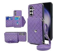 ELISORLI Custodia a portafoglio per Samsung Galaxy S26 Plus S26+5G con tracolla e supporto a griglia PU porta carte di credito ID slot per telefono cellulare sottile per S26 +26+S26Plus 26S SM-S947U