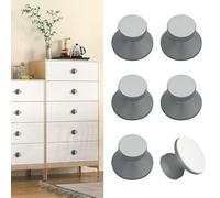 Elistonie Morandi - Confezione da 6 pomelli autoadesivi in alluminio, colore grigio scuro, per cassetti, senza foratura, per armadietti, specchi, armadi, cassettiere, finestre