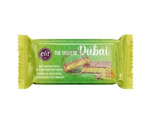 Elit Dubai Chocolate, Barretta di cioccolato Dubai con cioccolato al latte, pistacchio e Kadayif (1 x 90gr)
