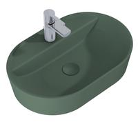 Elita Babette lavabo 62x41.2 cm ovale da appoggio verde opaca RE040620017010