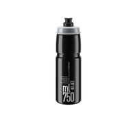 Elite Borraccia Jet 750ml Grande Borraccia Ciclismo Sportiva Senza BPA Bottiglia Bici Squeeze per Ciclismo Strada Triathlon (Nero/Logo Grigio, 750ml)