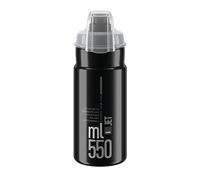 Elite Borraccia Jet Plus 550ml Compatta Nera Borraccia Ciclismo Sportiva Senza BPA Bottiglia Bici Allenamento (Nero/Logo Grigio, 550ml)