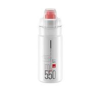 Elite Borraccia Jet Plus 550ml Compatta Trasparente Borraccia Ciclismo Sportiva Senza BPA Bottiglia Bici Allenamento (Trasparente/Logo Rosso, 550ml)