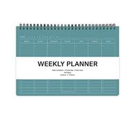 Elite Check - Agenda settimanale con rilegatura a spirale, senza data, con casella di controllo, note gratuite, 25 x 17 cm (verde pavone)